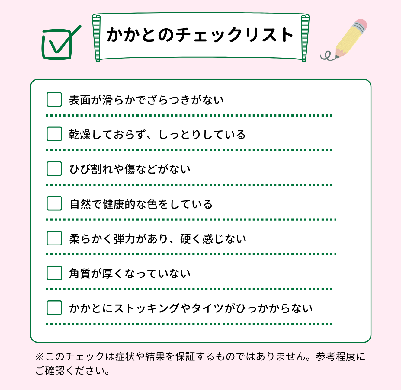 かかとのチェックリスト